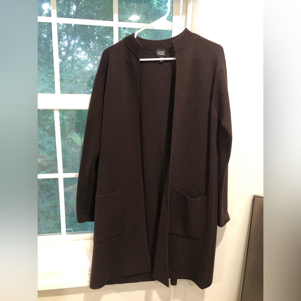 Eileen Fishker Long Trenchcoat Wool Jacket Open
